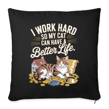 Pour le luxe du chat - Housse de coussin décorative 45 x 45 cm - noir - Devant