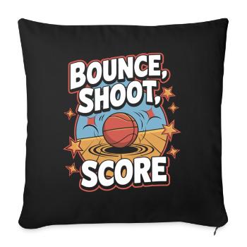 Dribbling, shooting, scoring – basketball fun - Sofa pillowcase 17,3'' x 17,3'' (45 x 45 cm) - black - Front