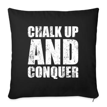 Boulderer Chalk Up Und Conquer Bouldering - Sofakissenbezug 45 x 45 cm - Schwarz - Vorne