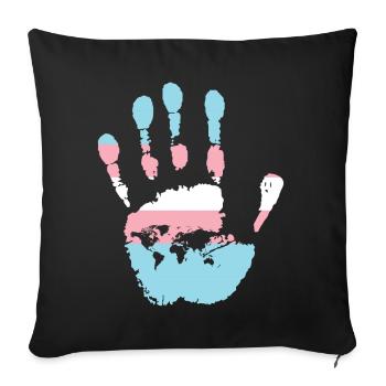 Fierté LGBT transgenre - Housse de coussin décorative 45 x 45 cm - noir - Devant