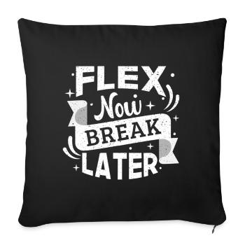 Powerlifting Bodybuilder Flex Now Break Later Gym - Housse de coussin décorative 45 x 45 cm - noir - Devant