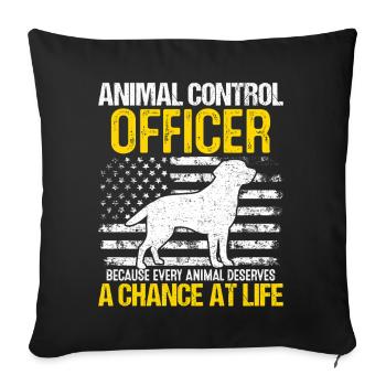 Agent de contrôle des animaux USA Flag Pet Rescue Animal - Housse de coussin décorative 45 x 45 cm - noir - Devant