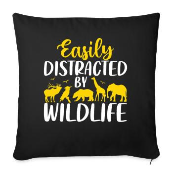 Easily Distracted By Wildlife Foster Shelter - Sofa pillowcase 17,3'' x 17,3'' (45 x 45 cm) - black - Front