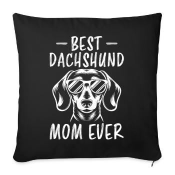Teckel disant teckel maman drôle teckel cadeau - Housse de coussin décorative 45 x 45 cm - noir - Devant