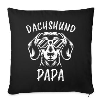 Teckel disant teckel papa drôle teckel cadeau - Housse de coussin décorative 45 x 45 cm - noir - Devant
