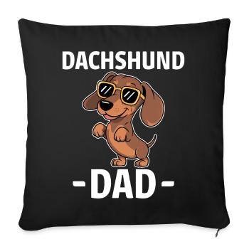 Teckel disant teckel papa drôle teckel cadeau - Housse de coussin décorative 45 x 45 cm - noir - Devant