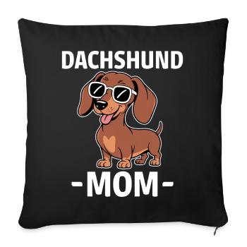 Teckel disant teckel maman drôle teckel cadeau - Housse de coussin décorative 45 x 45 cm - noir - Devant
