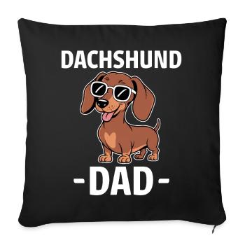 Teckel disant teckel papa drôle teckel cadeau - Housse de coussin décorative 45 x 45 cm - noir - Devant