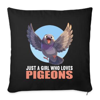 Pigeons Pigeon - Housse de coussin décorative 45 x 45 cm - noir - Devant