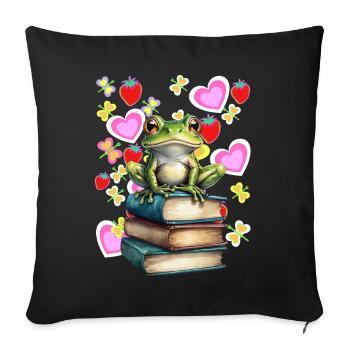 Frog Frogs Toad - Sofa pillowcase 17,3'' x 17,3'' (45 x 45 cm) - black - Front