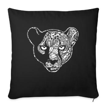 Cheetah Cheetah Floral Pattern - Sofa pillowcase 17,3'' x 17,3'' (45 x 45 cm) - black - Front