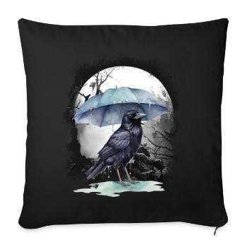 Krähe Krähen Raben Rabe mystisch Halloween - Sofakissenbezug 45 x 45 cm - Schwarz - Vorne