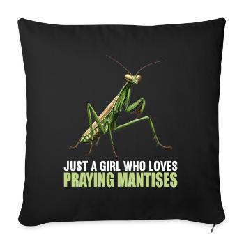 Praying mantises Praying mantis - Sofa pillowcase 17,3'' x 17,3'' (45 x 45 cm) - black - Front