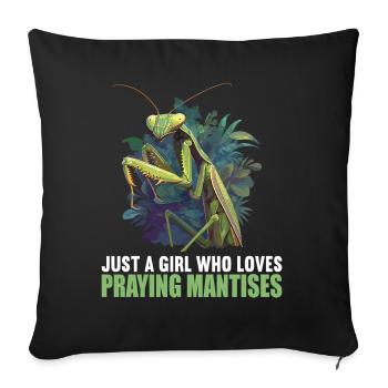 Praying mantises Praying mantis - Sofa pillowcase 17,3'' x 17,3'' (45 x 45 cm) - black - Front