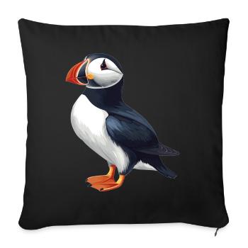 Puffin - Sofa pillowcase 17,3'' x 17,3'' (45 x 45 cm) - black - Front