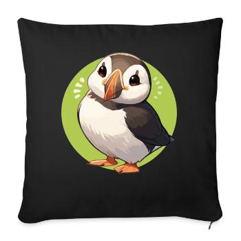 Puffin - Sofa pillowcase 17,3'' x 17,3'' (45 x 45 cm) - black - Front