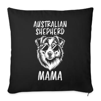 Australian Shepherd Mom Funny Aussie Gift - Sofa pillowcase 17,3'' x 17,3'' (45 x 45 cm) - black - Front