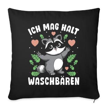 Urban robber I just like raccoons - Sofa pillowcase 17,3'' x 17,3'' (45 x 45 cm) - black - Front