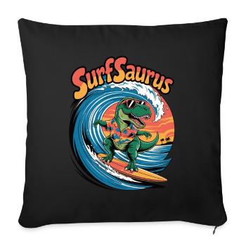 Surfsaurus - Sofa pillowcase 17,3'' x 17,3'' (45 x 45 cm) - black - Front