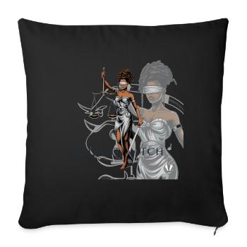 Sorcière élégante avec des écailles et une épée - - Housse de coussin décorative 45 x 45 cm - noir - Devant