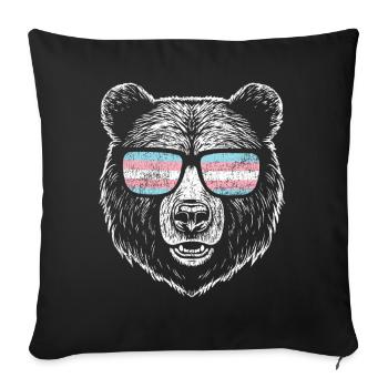 Fierté LGBT transgenre - Housse de coussin décorative 45 x 45 cm - noir - Devant