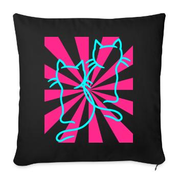 Retro Cats Vintage - Sofa pillowcase 17,3'' x 17,3'' (45 x 45 cm) - black - Front