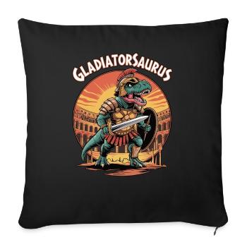 Gladiatorsaurus - Sofa pillowcase 17,3'' x 17,3'' (45 x 45 cm) - black - Front