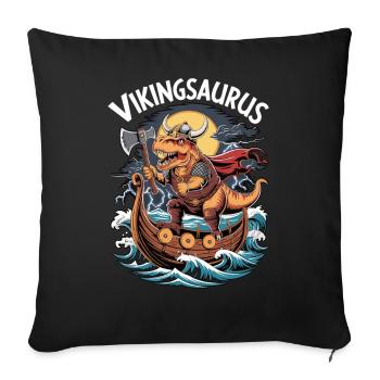 Vikingsaurus - Sofakissenbezug 45 x 45 cm - Schwarz - Vorne