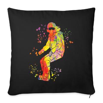 Snowboarder Snowboarding Snowboard - Housse de coussin décorative 45 x 45 cm - noir - Devant