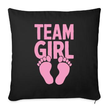 Team Girl Pregnancy Announcement Funny Baby Girl - Sofa pillowcase 17,3'' x 17,3'' (45 x 45 cm) - black - Front