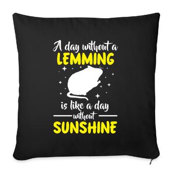 Lemming Vole Life Without Lemming - Sofa pillowcase 17,3'' x 17,3'' (45 x 45 cm) - black - Front