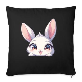 Bunny Bunny - Sofa pillowcase 17,3'' x 17,3'' (45 x 45 cm) - black - Front