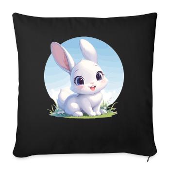 Bunny Bunny - Sofa pillowcase 17,3'' x 17,3'' (45 x 45 cm) - black - Front