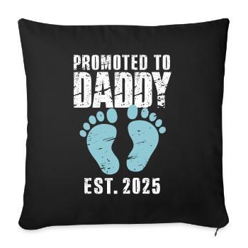 Promoted to Daddy Est 2025 Funny Gender Reveal - Sofa pillowcase 17,3'' x 17,3'' (45 x 45 cm) - black - Front