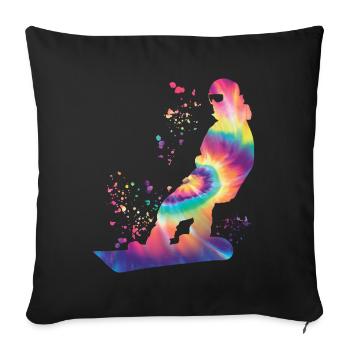 Snowboarder Snowboarding Snowboard - Sofa pillowcase 17,3'' x 17,3'' (45 x 45 cm) - black - Front