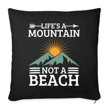 Slogan de motivation alpinisme nature - Housse de coussin décorative 45 x 45 cm - noir - Devant