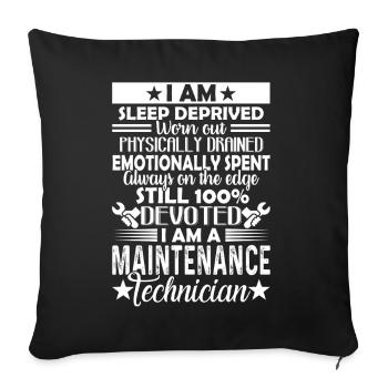 I Am A Maintenance Technician - Sofa pillowcase 17,3'' x 17,3'' (45 x 45 cm) - black - Front