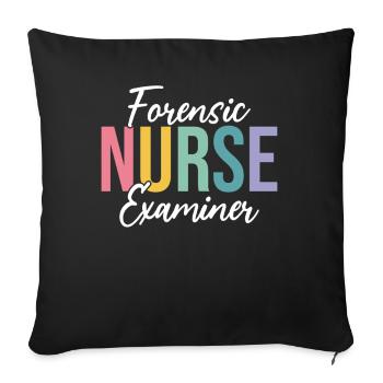 Forensic Nurse Examiner Healthcare Worker Funny - Sofa pillowcase 17,3'' x 17,3'' (45 x 45 cm) - black - Front