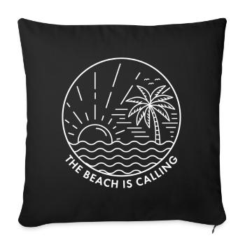 La plage vous appelle - Housse de coussin décorative 45 x 45 cm - noir - Devant