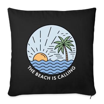 La plage vous appelle - Housse de coussin décorative 45 x 45 cm - noir - Devant