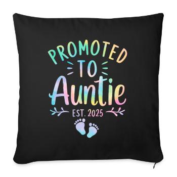 Promoted to Auntie 2025 Tie Dye Funny Auntie - Sofa pillowcase 17,3'' x 17,3'' (45 x 45 cm) - black - Front