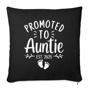 Promoted to Auntie 2025 Gender Reveal Soon to Be - Sofa pillowcase 17,3'' x 17,3'' (45 x 45 cm) - black - Front