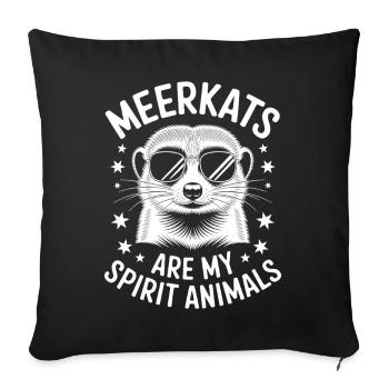 Suricate disant drôle Cadeau de suricate - Housse de coussin décorative 45 x 45 cm - noir - Devant