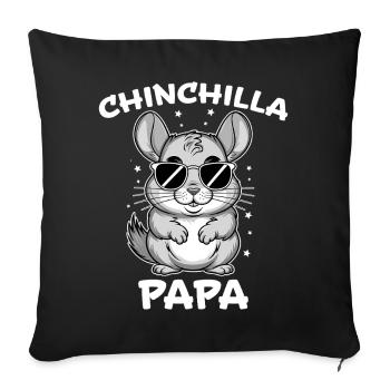 Chinchilla disant papa drôle Chinchilla cadeau - Housse de coussin décorative 45 x 45 cm - noir - Devant