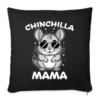 Chinchilla disant maman drôle Chinchilla cadeau - Housse de coussin décorative 45 x 45 cm - noir - Devant