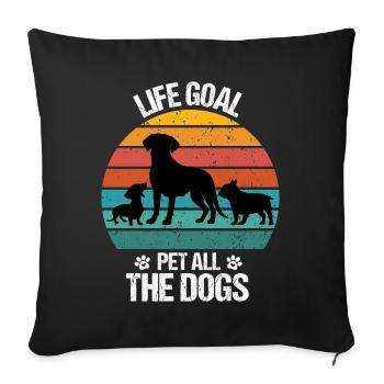 Dog Dog Dog Lover Dog Owner Retro Wau - Sofa pillowcase 17,3'' x 17,3'' (45 x 45 cm) - black - Front