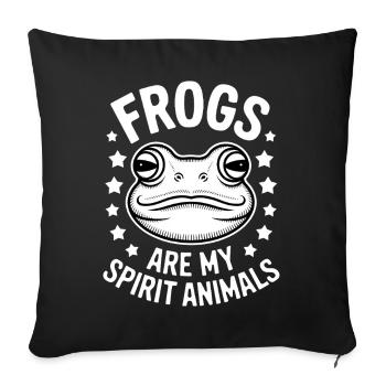 Frog Saying Toad Funny Frogs Gift - Sofa pillowcase 17,3'' x 17,3'' (45 x 45 cm) - black - Front