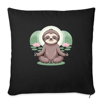 Sloth Yoga - Sofa pillowcase 17,3'' x 17,3'' (45 x 45 cm) - black - Front