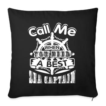 Sea Captain Best Sea Captain - Sofa pillowcase 17,3'' x 17,3'' (45 x 45 cm) - black - Front