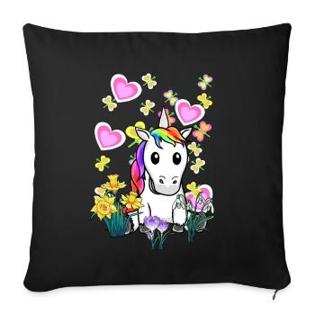 Unicorn Unicorns Summer Retro Mythical Creatures Kids - Sofa pillowcase 17,3'' x 17,3'' (45 x 45 cm) - black - Front